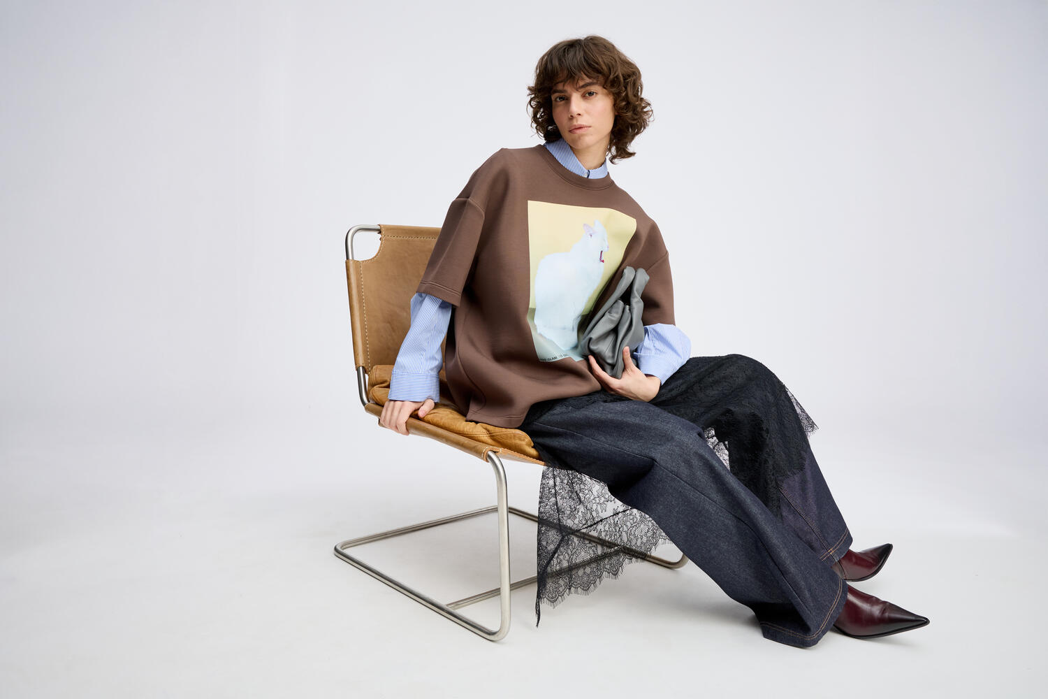 Raploi Neopren Sweat t-shirt - brun